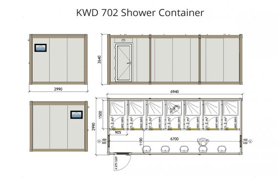 KWD 702 Sprchový kontajner