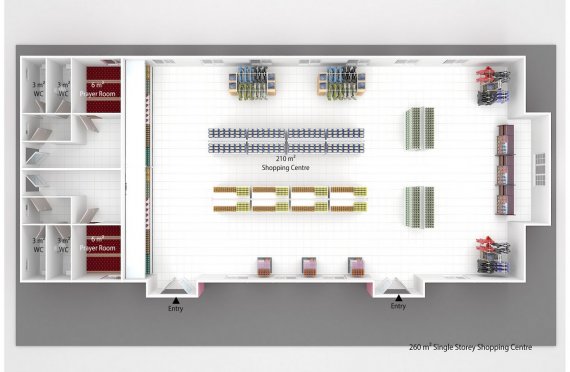 Modulárny supermarket 260 m²