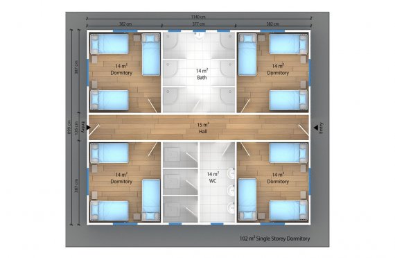Modulárna ubytovacia jednotka 102 m²