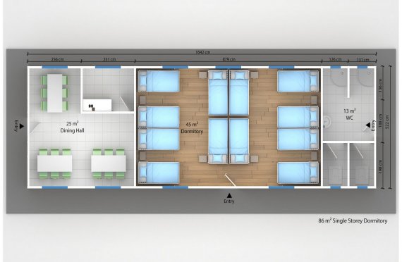 Modulárna ubytovacia jednotka 86 m²