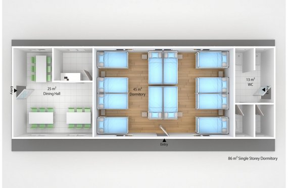 Modulárna ubytovacia jednotka 86 m²
