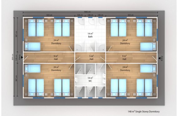 Modulárna ubytovacia jednotka 148 m²
