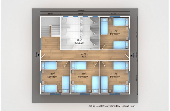 Modulárna ubytovacia jednotka 206 m²