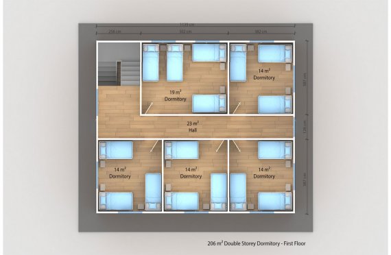 Modulárna ubytovacia jednotka 206 m²