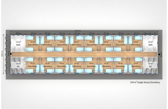 Modulárna ubytovacia jednotka  339 m²