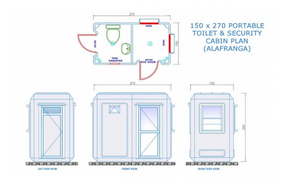 150x270  Mobilná toaleta a bezpečnostná kabína